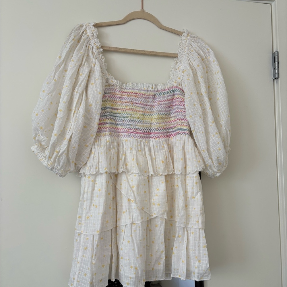 LoveShackFancy Shaw tiered cotton mini dress